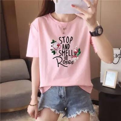 Girl's half Sleeve Round Neck T-Shirt Light pink